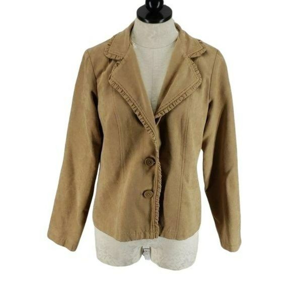 Parisian Works Tan medium 2 Button Jacket Blazer Work Attire - Picture 2 of 8